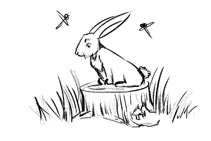 Bunny on the stump